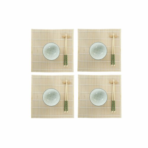 Sushiset DKD Home Decor 14,5 x 14,5 x 31 cm Gr�n Stengods Orient