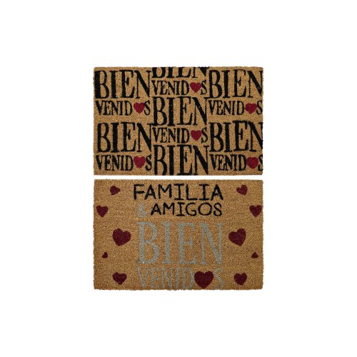 Drrmatta DKD Home Decor Rd Svart Brun Gummi 2 antal Urban Koko