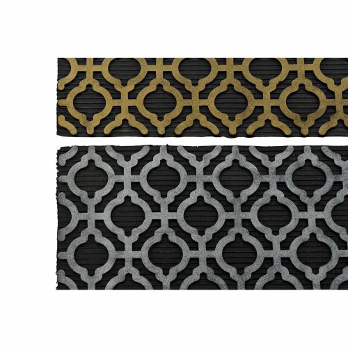 Drrmatta DKD Home Decor Silvrig Svart Gyllene Gummi Arab 2 anta