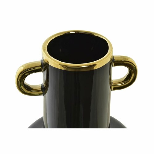 Vas DKD Home Decor Porslin Svart Gyllene Dvobarvna Modern 15 x 1