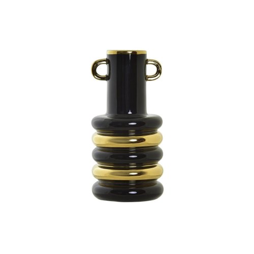 Vas DKD Home Decor Porslin Svart Gyllene Dvobarvna Modern 15 x 1