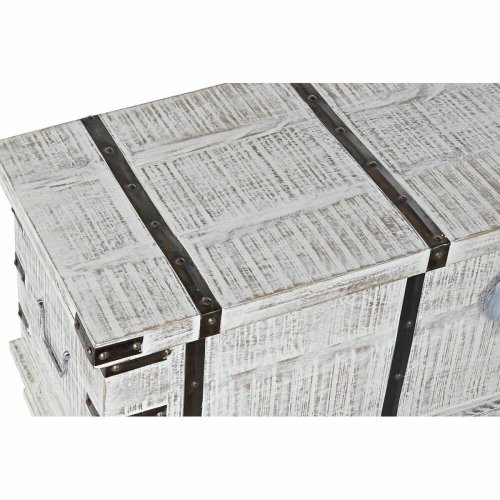 Kista DKD Home Decor Metall Vit Mangotr (116 x 40 x 45 cm)