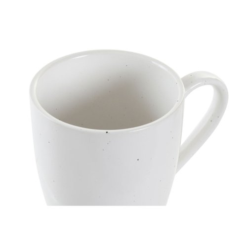 Set med 4 muggar DKD Home Decor Vit Naturell Gummitr Stengods 3