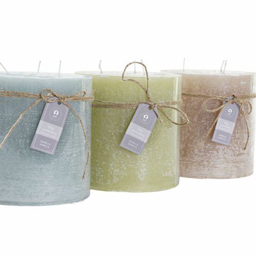 Ljus DKD Home Decor Vanilj Vax Grundlggande (12 x 12 x 12 cm) (