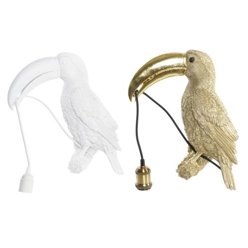 Vgglampa DKD Home Decor Gyllene Vit Harts 220 V 50 W (26 x 19,5