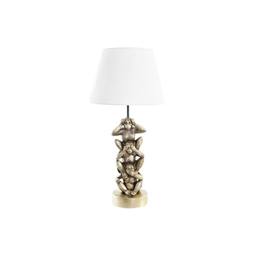 Bordslampa DKD Home Decor Gyllene Vit Kolonial 220 V 50 W Apa (3
