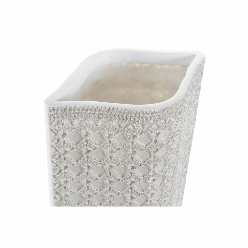 Vas DKD Home Decor 17 x 10 x 47 cm Vit Harts Modern