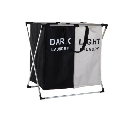 Tvttkorg DKD Home Decor Hopfllbar Double Metall Polyester (63