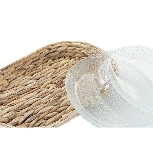 Snacksbricka DKD Home Decor 38 x 25 x 4 cm Glas Naturell Transpa