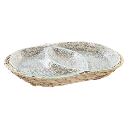 Snacksbricka DKD Home Decor 38 x 25 x 4 cm Glas Naturell Transpa