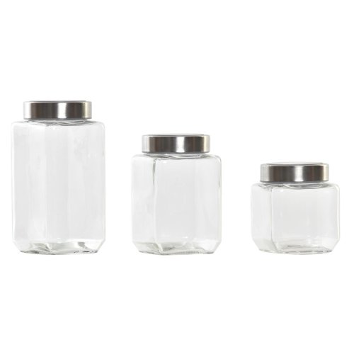Uppsttning med 3 Burkar DKD Home Decor 750 ml 8,5 x 8,5 x 18 cm