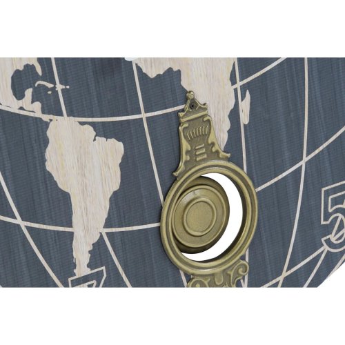 Vggklocka DKD Home Decor Svart Beige Metall MDF Vrldskarta (58