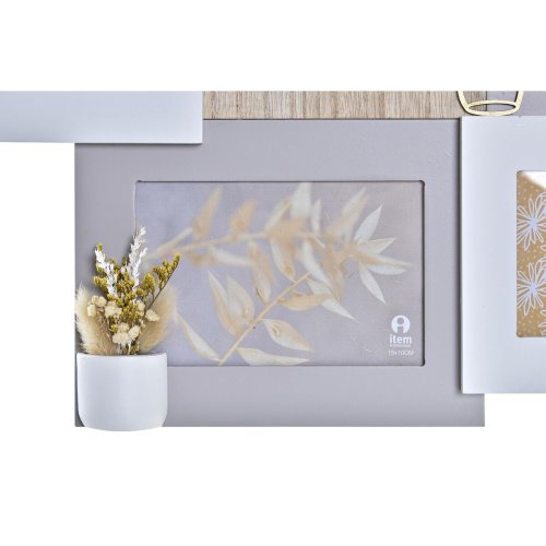 Fotoram DKD Home Decor Love Home Tr Blomster Naturell (46 x 3 x