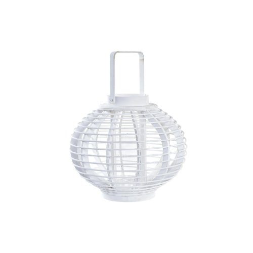 Lykta DKD Home Decor Glas Vit Bambu (35 x 35 x 29 cm)