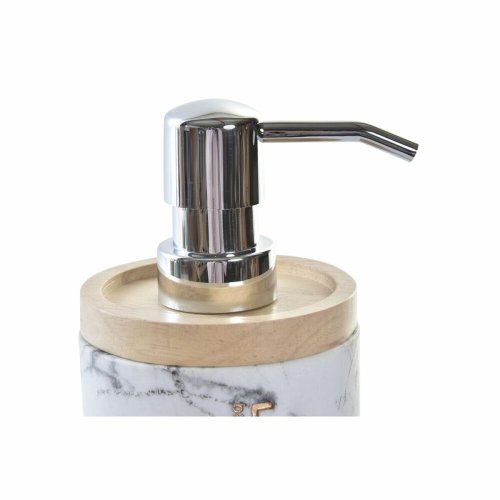 Tvldispenser DKD Home Decor Marmor Vit Naturell Harts Gummi Pla