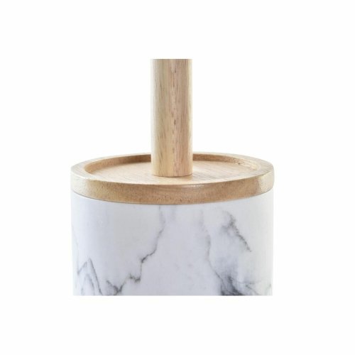 Toalettborste DKD Home Decor Vit Naturell Metall Harts Gummi Mar