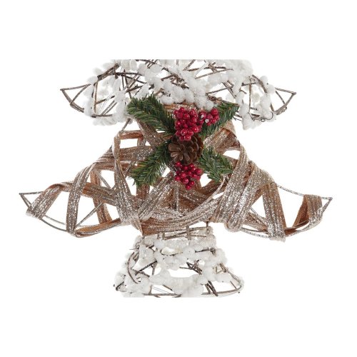 Julgran DKD Home Decor Gyllene Vit Rattan (32 x 10 x 56 cm) (2 a