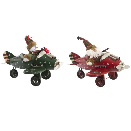 Julgranskula DKD Home Decor Flygplan Metall (36,5 x 23 x 25 cm)