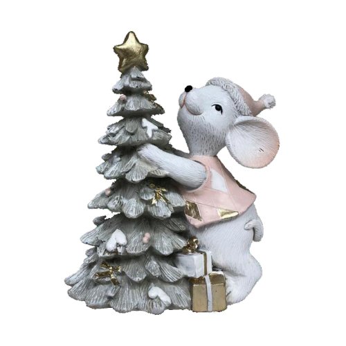 Julgranskula DKD Home Decor Mus Harts (10 x 6,5 x 11 cm) (2 anta