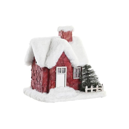 Miniatyrhus DKD Home Decor Vit Rd 17 x 16,5 x 17 cm (2 antal)
