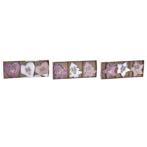 Juldekorationer DKD Home Decor Polyester (22 x 8 x 1 cm) (3 anta