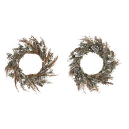 Julkrans DKD Home Decor Blomster (60 x 10 x 60 cm) (2 antal)