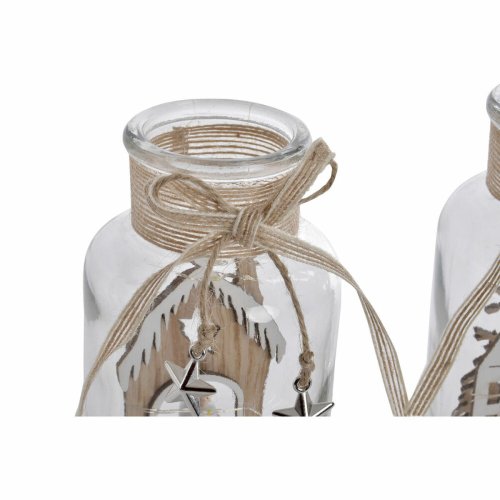 Belysning dekoration DKD Home Decor Jul Naturell Hus (2 antal) (