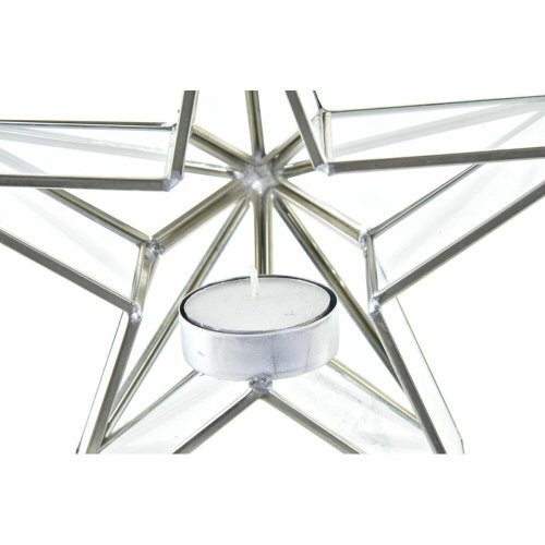 Jul-ljusstake DKD Home Decor Gyllene Silvrig Stjrna 16 x 8 x 16
