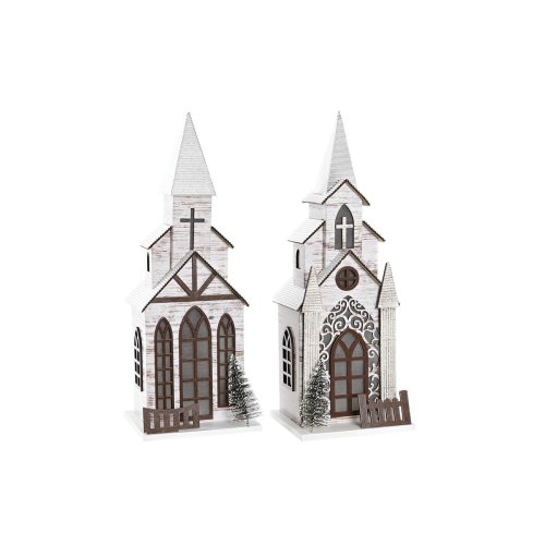 Julgranskula DKD Home Decor Kyrka MDF (12,5 x 11 x 33 cm) (2 ant