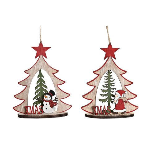 Julgranskula DKD Home Decor Tr (2 antal) (14 x 6 x 18 cm)