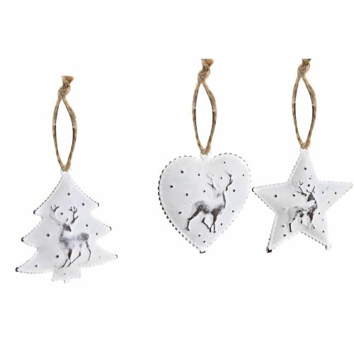 Juldekorationer DKD Home Decor Metall (12 x 12 x 3 cm) (3 antal)