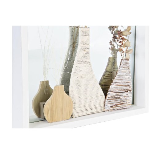 Vggspegel DKD Home Decor Vit Naturell Cottage 30 x 4 x 40 cm (2