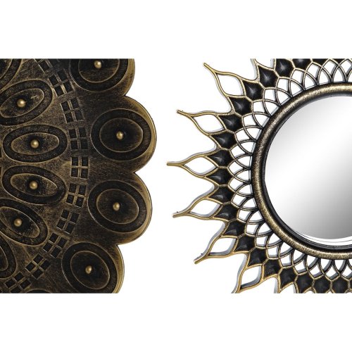 Spegelspel DKD Home Decor Glas Gyllene PP 2 antal (35 x 2 x 35 c