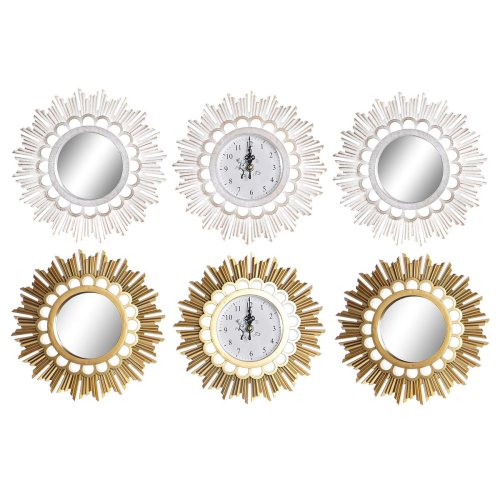 Vggklocka DKD Home Decor Speglar PP (25 x 2,5 x 25 cm) (2 antal