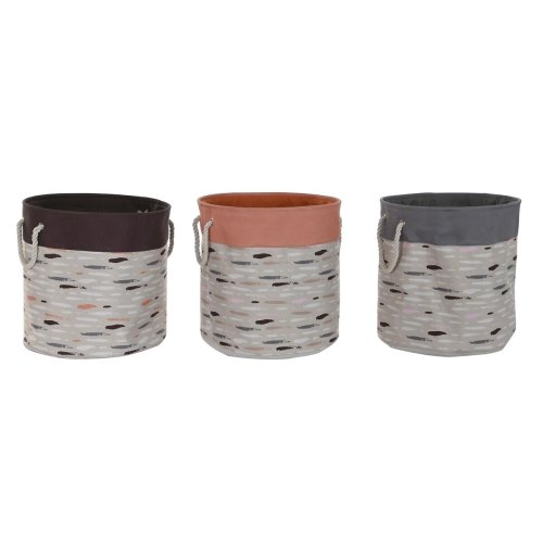 Tvttkorg DKD Home Decor Gr Orange 45 x 45 x 45 cm (3 antal)