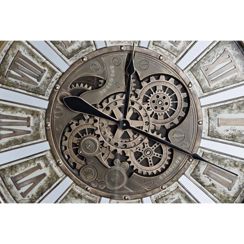 Vggklocka DKD Home Decor Drev Gyllene Jrn 72 x 8,5 x 72 cm