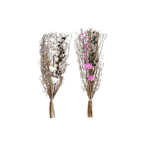 Bunt DKD Home Decor Rosa Brun Vit Torkad blomma (2 antal) (30 x