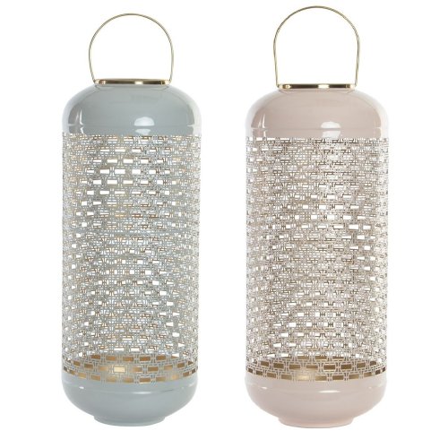Ljusstakar DKD Home Decor Bl Rosa Aluminium 24 x 24 x 60 cm 24