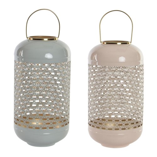 Ljusstakar DKD Home Decor 24 x 24 x 46 cm Bl Rosa Aluminium 24