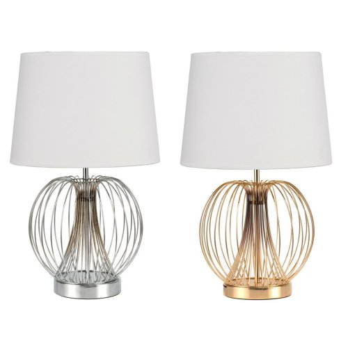 Bordslampa DKD Home Decor 32.5 x 32.5 x 52 cm Metall Vit 220 V 5