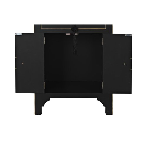 Nattduksbord DKD Home Decor Vit Svart Gyllene Gran Tr MDF 45 x