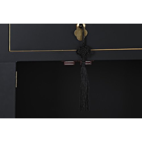 Nattduksbord DKD Home Decor Vit Svart Gyllene Gran Tr MDF 45 x