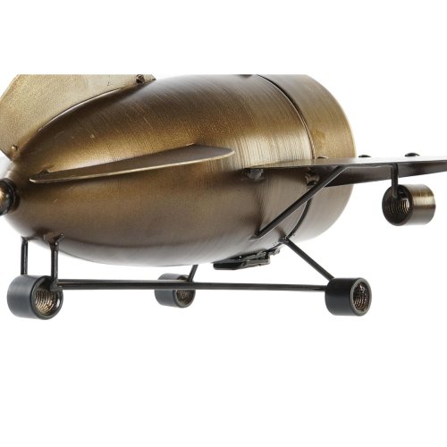 bordsklocka DKD Home Decor Gyllene Silvrig Flygplan (2 antal)