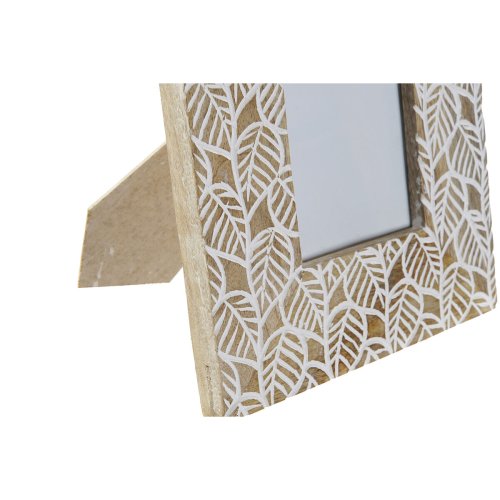 Fotoram DKD Home Decor Vit Naturell Glas Mangotr Indier 20 x 1,