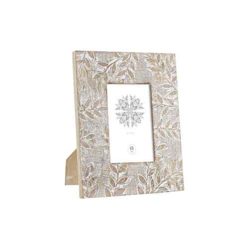 Fotoram DKD Home Decor Vit Naturell Glas Mangotr Indier 20 x 1,