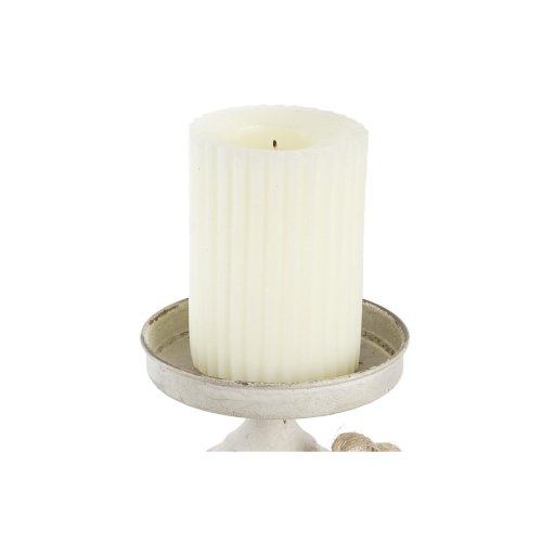 Ljusstakar DKD Home Decor 13 x 13 x 17,5 cm Metall Vit