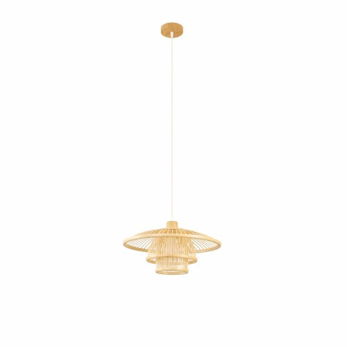 Taklampa DKD Home Decor Naturell Bambu 50 W 40 x 40 x 17 cm