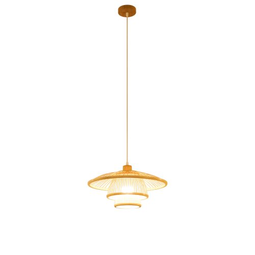 Taklampa DKD Home Decor Naturell Bambu 50 W 40 x 40 x 17 cm