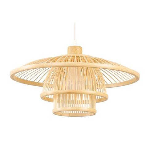 Taklampa DKD Home Decor Naturell Bambu 50 W 40 x 40 x 17 cm