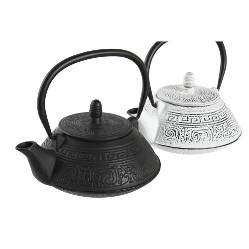 Tekanna DKD Home Decor Svart Rostfritt stl Vit (2 antal)